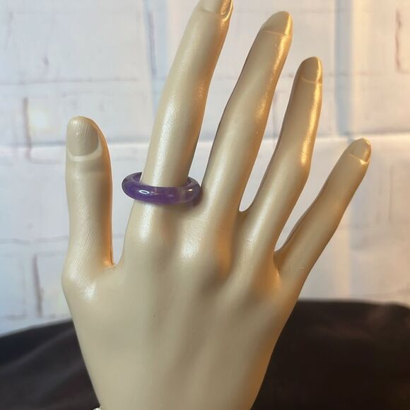 New Natural Amethyst Crystal Band Ring size 9 - Picture 11 of 13